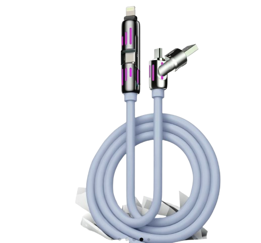 Brite Lights 4-in-1 Charging Cable | 6.6ft Multi USB Fast Charger | Type-C, Lightning, Micro | Free Shipping